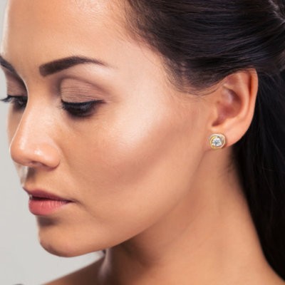 Round Crystal Knot Stud Earrings — Trinity