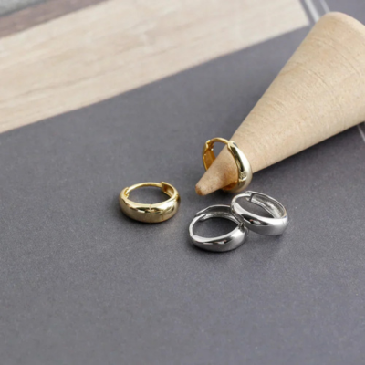 Rounded Mini Hoop Earrings, 10–14 mm — Hilda