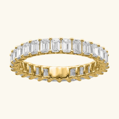 Emerald-Cut Crystal Band Ring — Athena