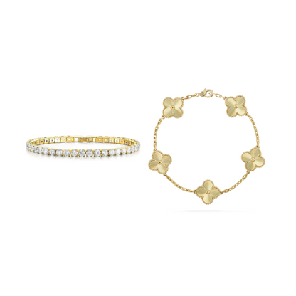 Tennis and Clover Bracelet Set — Monaco