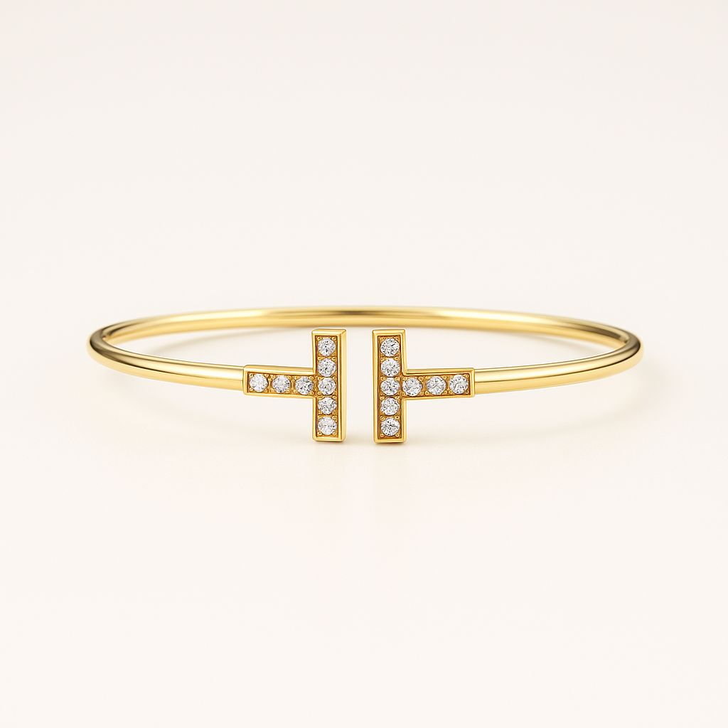 T-Shaped Zirconia Detail Cuff — Tess
