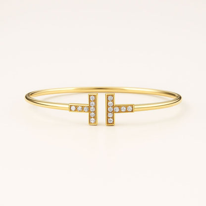 T-Shaped Zirconia Detail Cuff — Tess