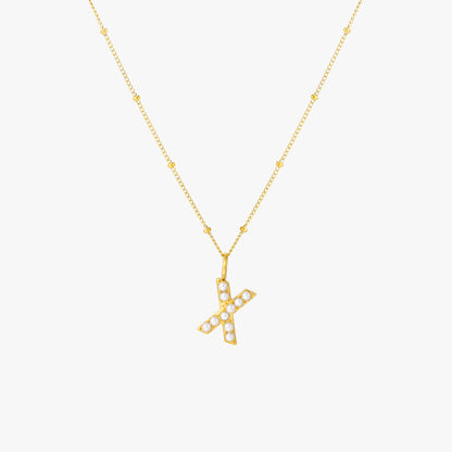 Mother-of-Pearl Initial Necklace, A–Z