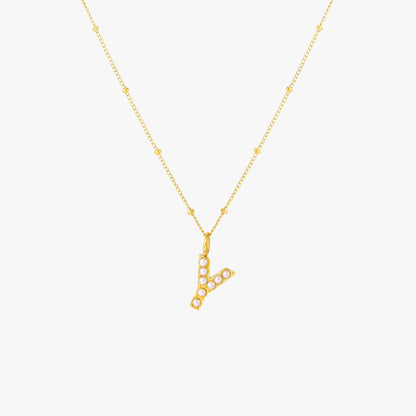 Mother-of-Pearl Initial Necklace, A–Z