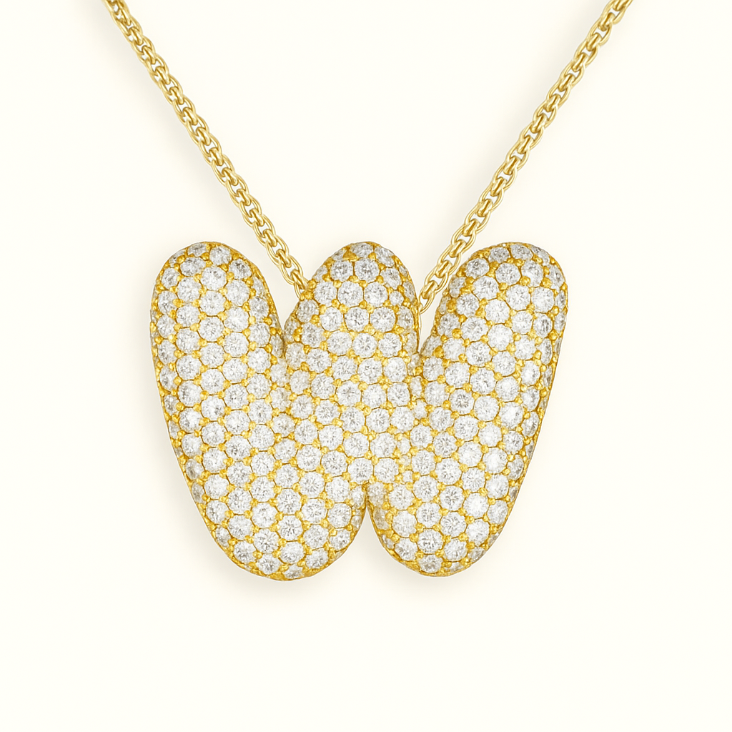 Bubble Initial Crystal Necklace, A–Z, 18 in