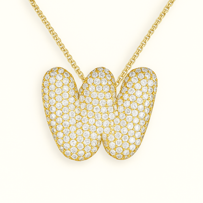 Bubble Initial Crystal Necklace, A–Z, 18 in