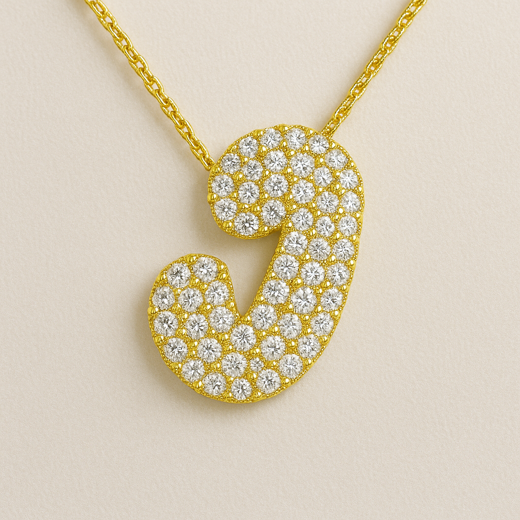 Bubble Initial Crystal Necklace, A–Z, 18 in