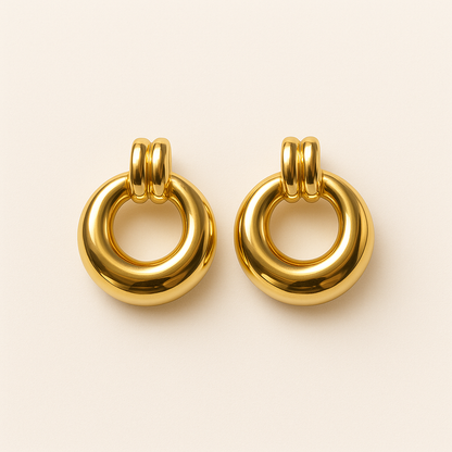 Double Ring Statement Earrings — Hampton