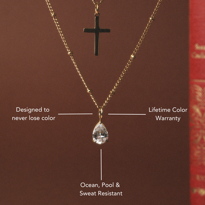 White Teardrop Pendant Necklace — Astra