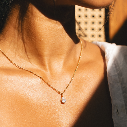 White Teardrop Pendant Necklace — Astra