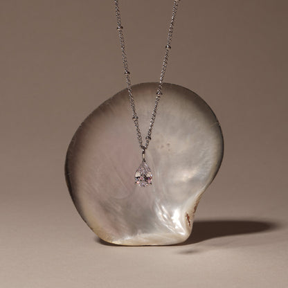 White Teardrop Pendant Necklace — Astra