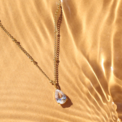 White Teardrop Pendant Necklace — Astra