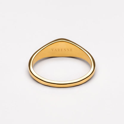 Green Jade Stone Ring, Steel — Oasis