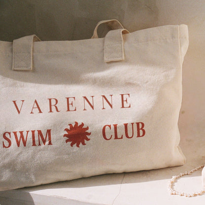 Printed Beach Tote Bag, 45 × 34 cm, Zip Pocket