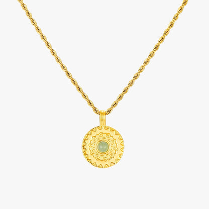 Aventurine Sun Medallion Necklace — Inca