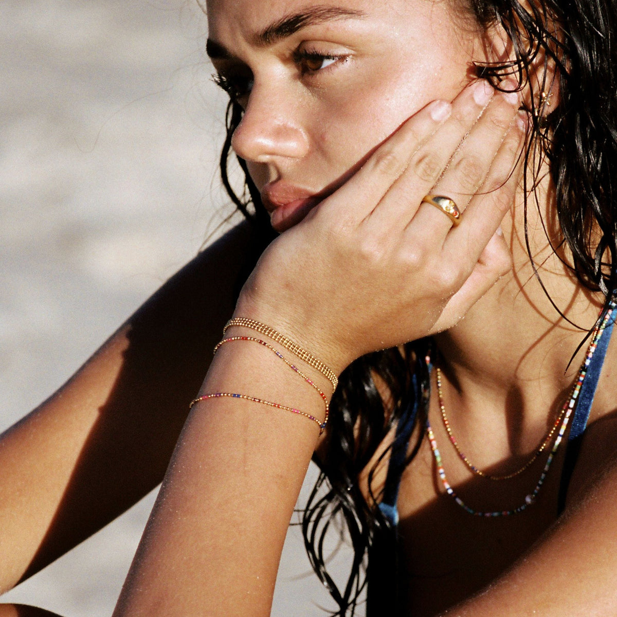 Multicolor Beaded Bracelet, 16 cm — Bahía