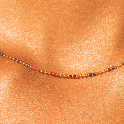 Multicolor Beaded Choker, 39 cm — Bahía