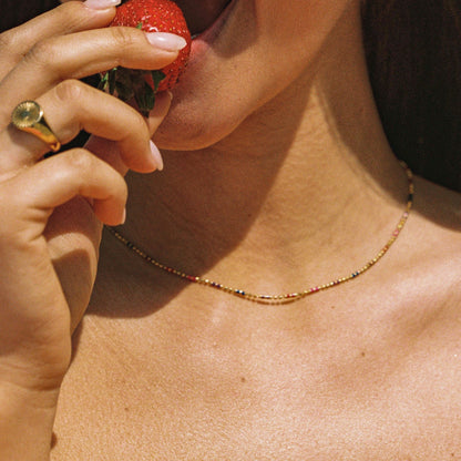 Multicolor Beaded Choker, 39 cm — Bahía