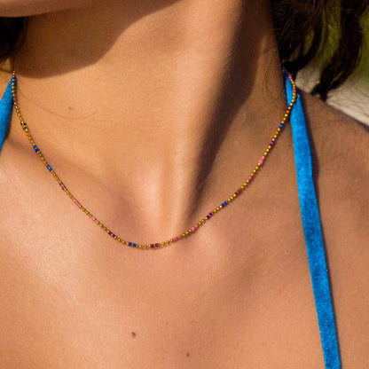 Multicolor Beaded Choker, 39 cm — Bahía