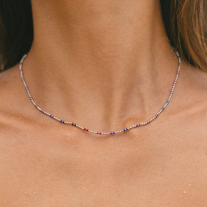 Multicolor Beaded Choker, 39 cm — Bahía