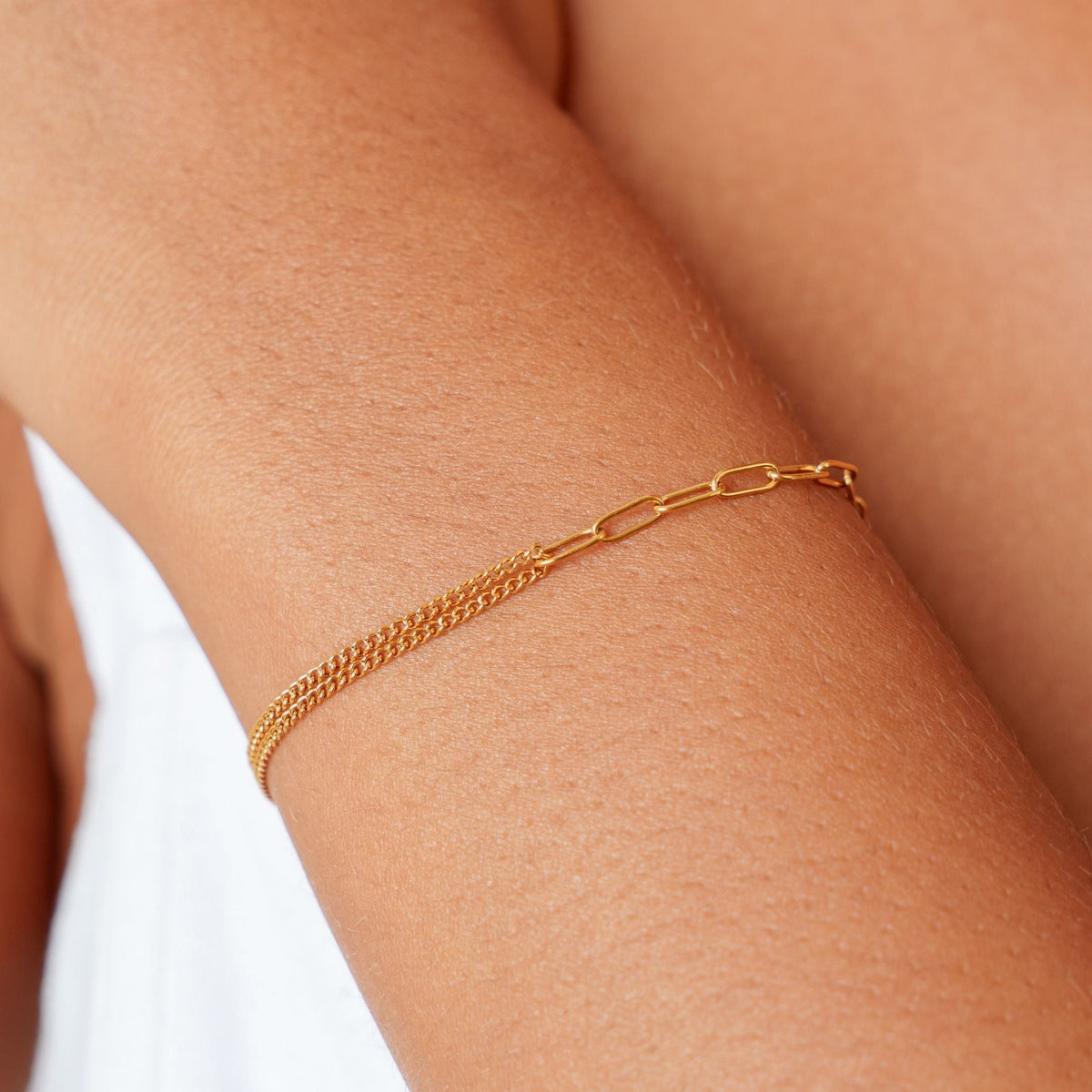 Curb and Paperclip Chain Bracelet — Balance