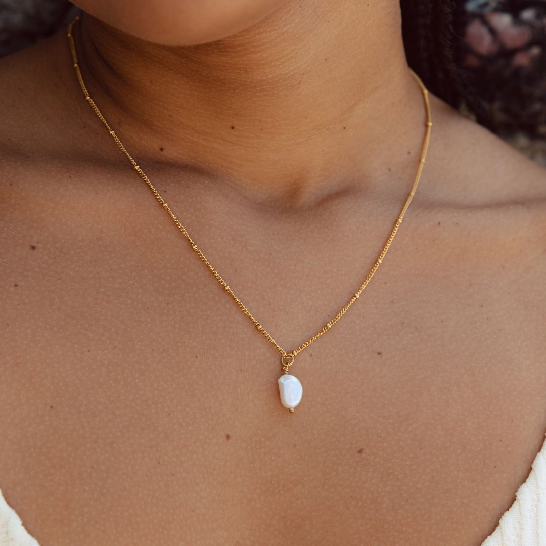 Baroque Freshwater Pearl Pendant Necklace, 8 mm