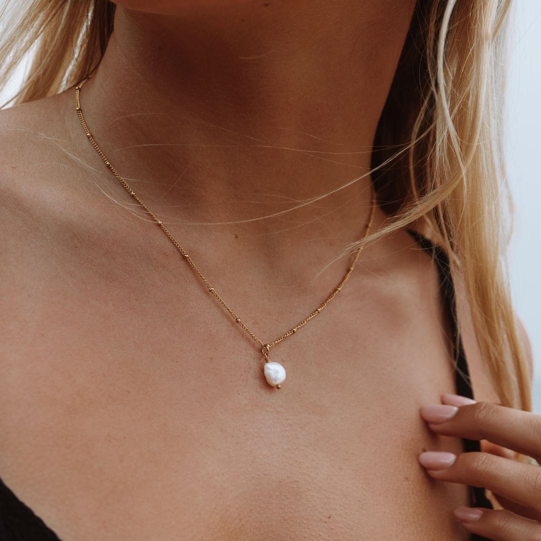 Baroque Freshwater Pearl Pendant Necklace, 8 mm