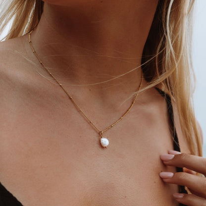 Baroque Freshwater Pearl Pendant Necklace, 8 mm