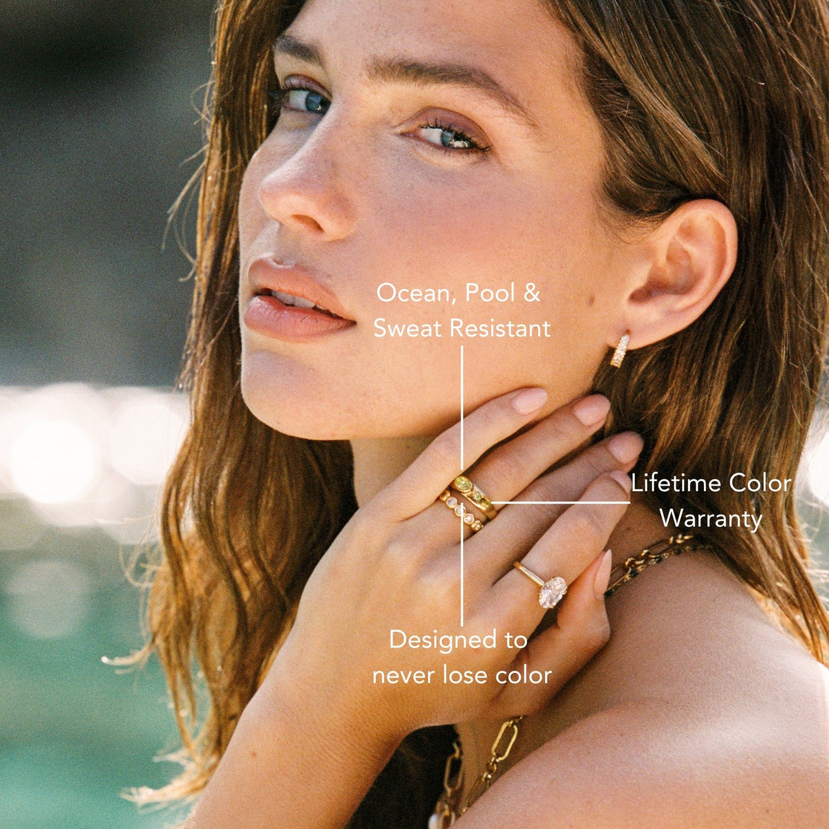 Three Green Zircon Band Ring — Basilic
