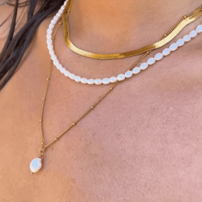 Herringbone Choker, 4 mm, 39–44 cm — Kauai