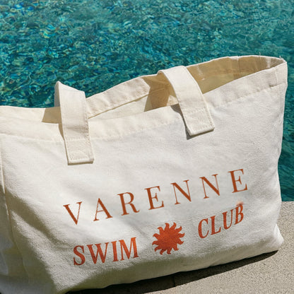 Printed Beach Tote Bag, 45 × 34 cm, Zip Pocket