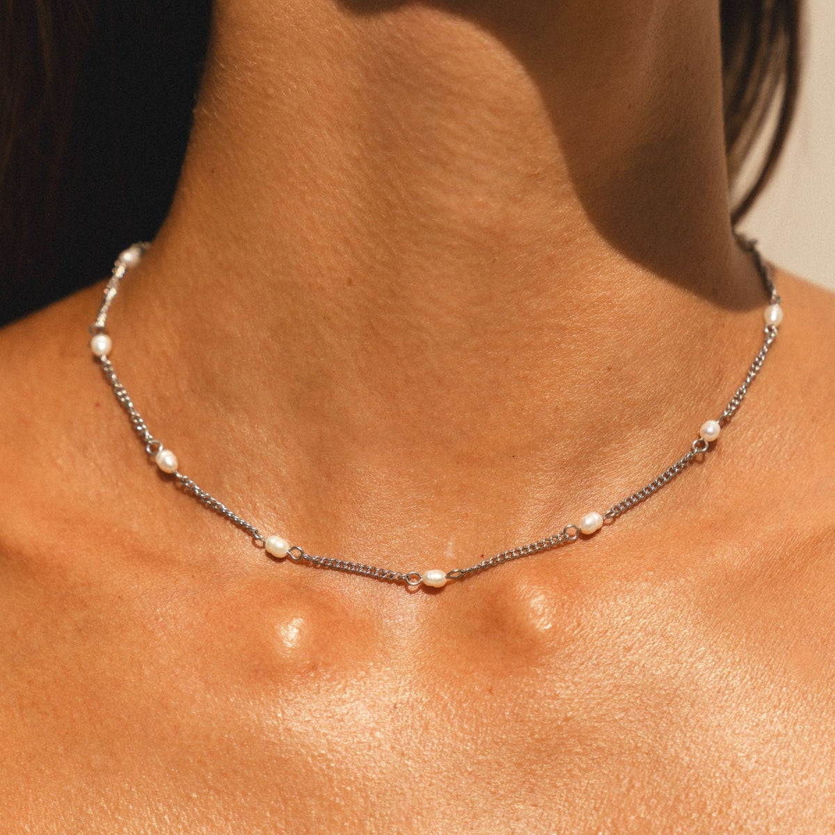 Freshwater Pearl Station Choker, 37 cm