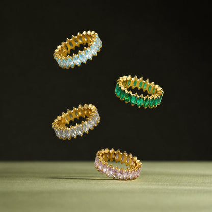 Birthstone-Color Cubic Zirconia Eternity Ring, 6.6 mm