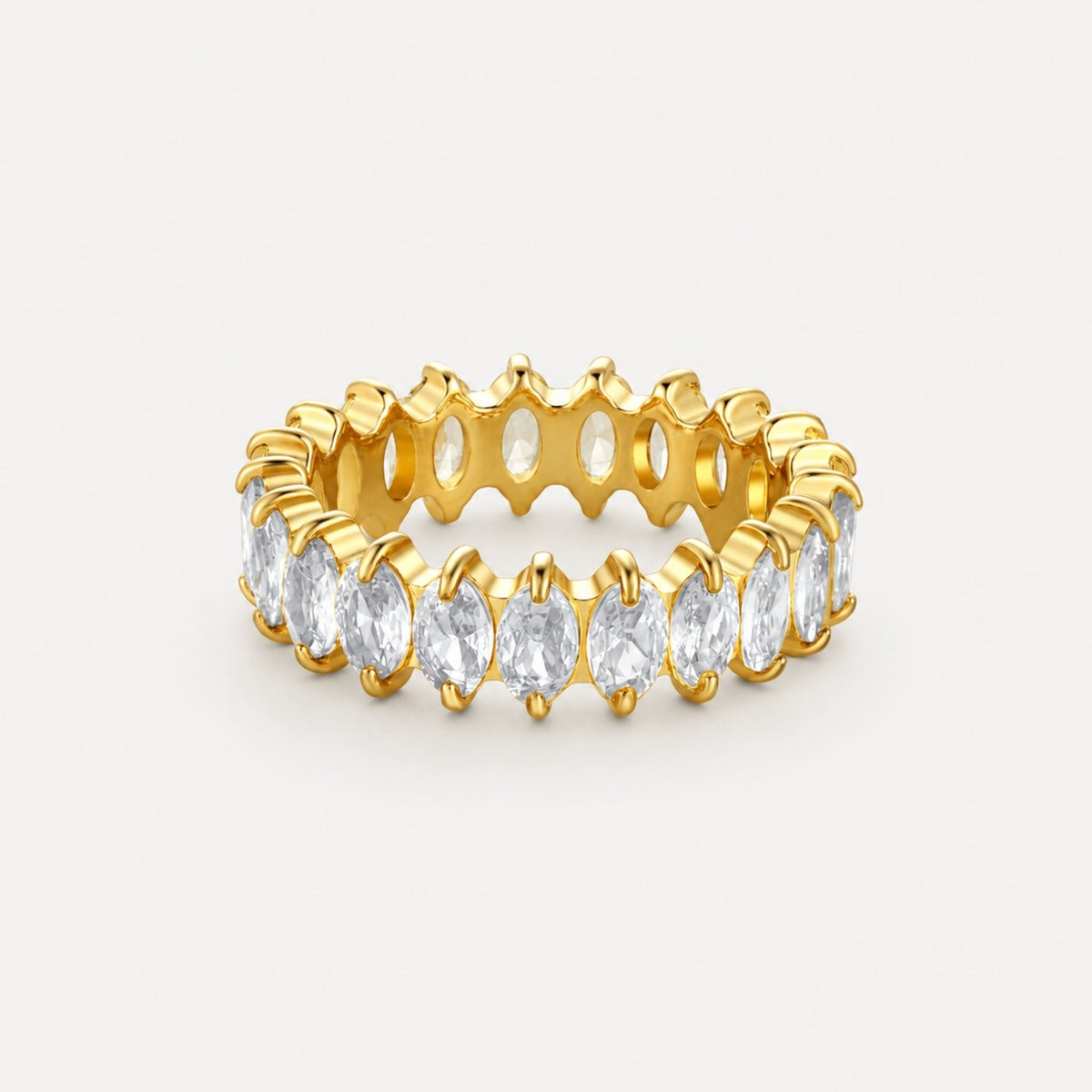 Birthstone-Color Cubic Zirconia Eternity Ring, 6.6 mm