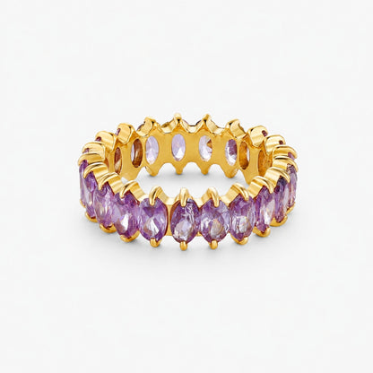 Birthstone-Color Cubic Zirconia Eternity Ring, 6.6 mm