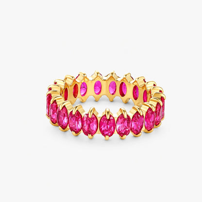 Birthstone-Color Cubic Zirconia Eternity Ring, 6.6 mm