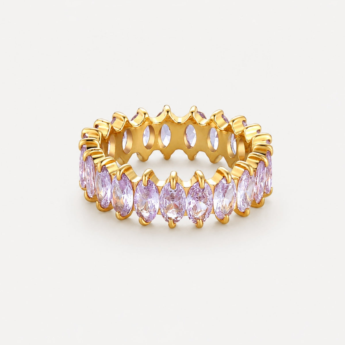 Birthstone-Color Cubic Zirconia Eternity Ring, 6.6 mm