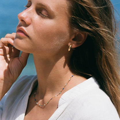 Blue and White Enamel Choker — Mykonos