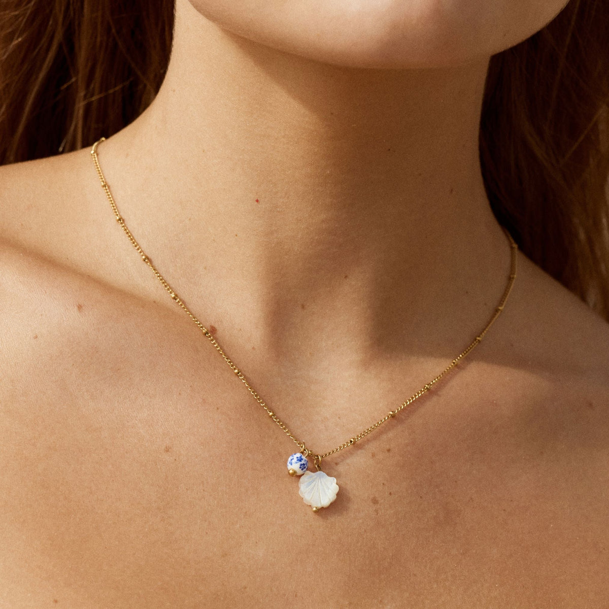 Mother-of-Pearl Shell Necklace — Santorini