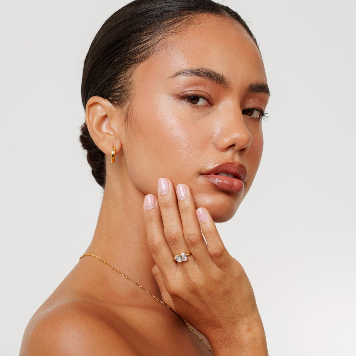Bold Huggie Hoop Earrings, 16 mm, Steel