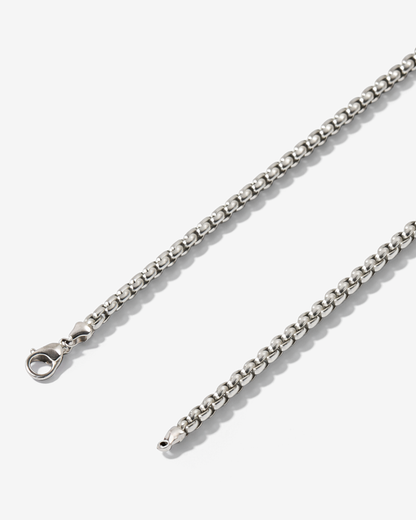 Men’s Box Chain Necklace, Silver-Tone Stainless Steel — Côte