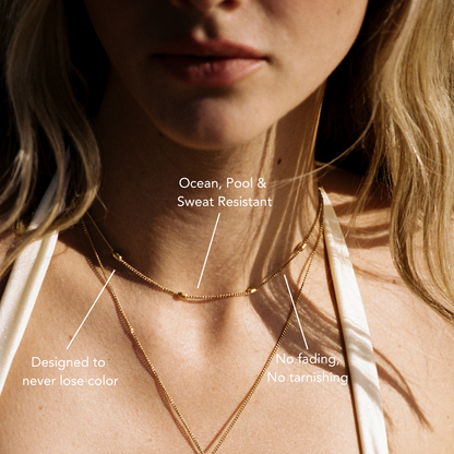 Oval Bead Station Choker, 37 cm — Brisa