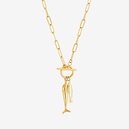 Two Fish Pendant Necklace, 45 cm — Cala