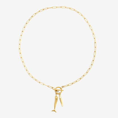 Two Fish Pendant Necklace, 45 cm — Cala