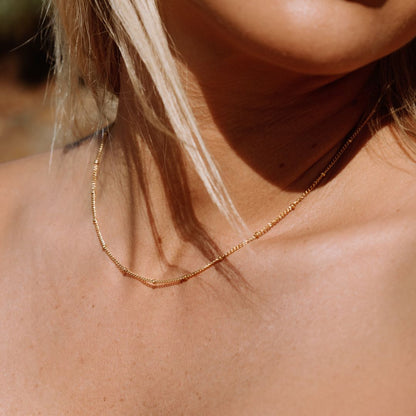 Fine Bead Station Choker, 39 cm — Capri