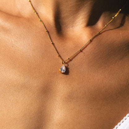 White Teardrop Pendant Necklace — Astra