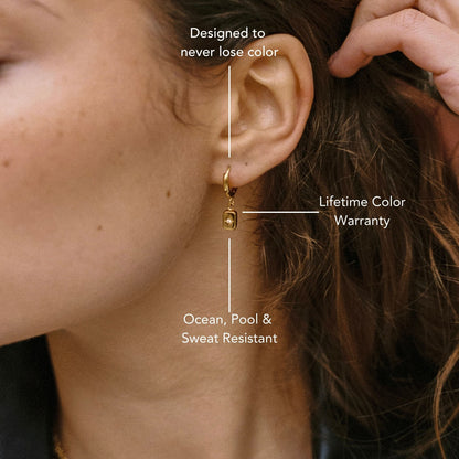 Star-Set Zircon Charm Hoop Earrings — Celestial