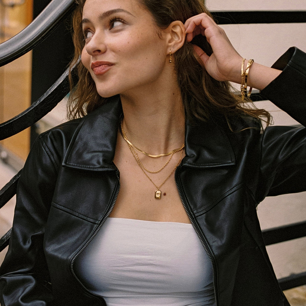 Star-Set Zirconia Tag Necklace — Starlight