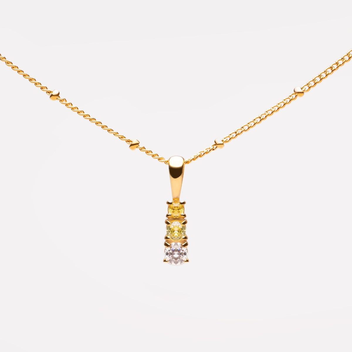 Zircon Drop Pendant Necklace, 11 mm — Citrus