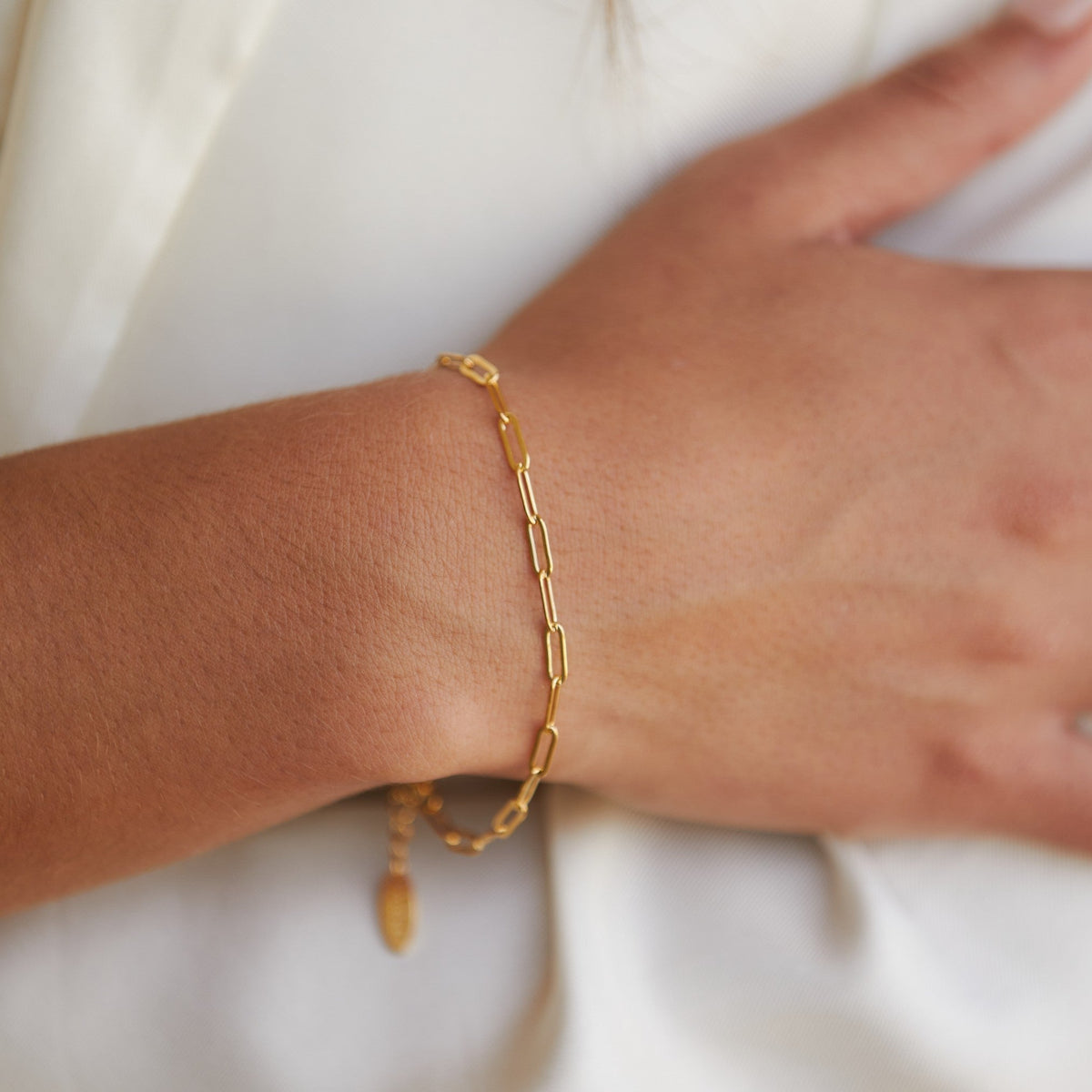 Paperclip Chain Bracelet, 3 mm × 16 cm — Cozumel